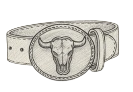 Western Bull Skull Belt